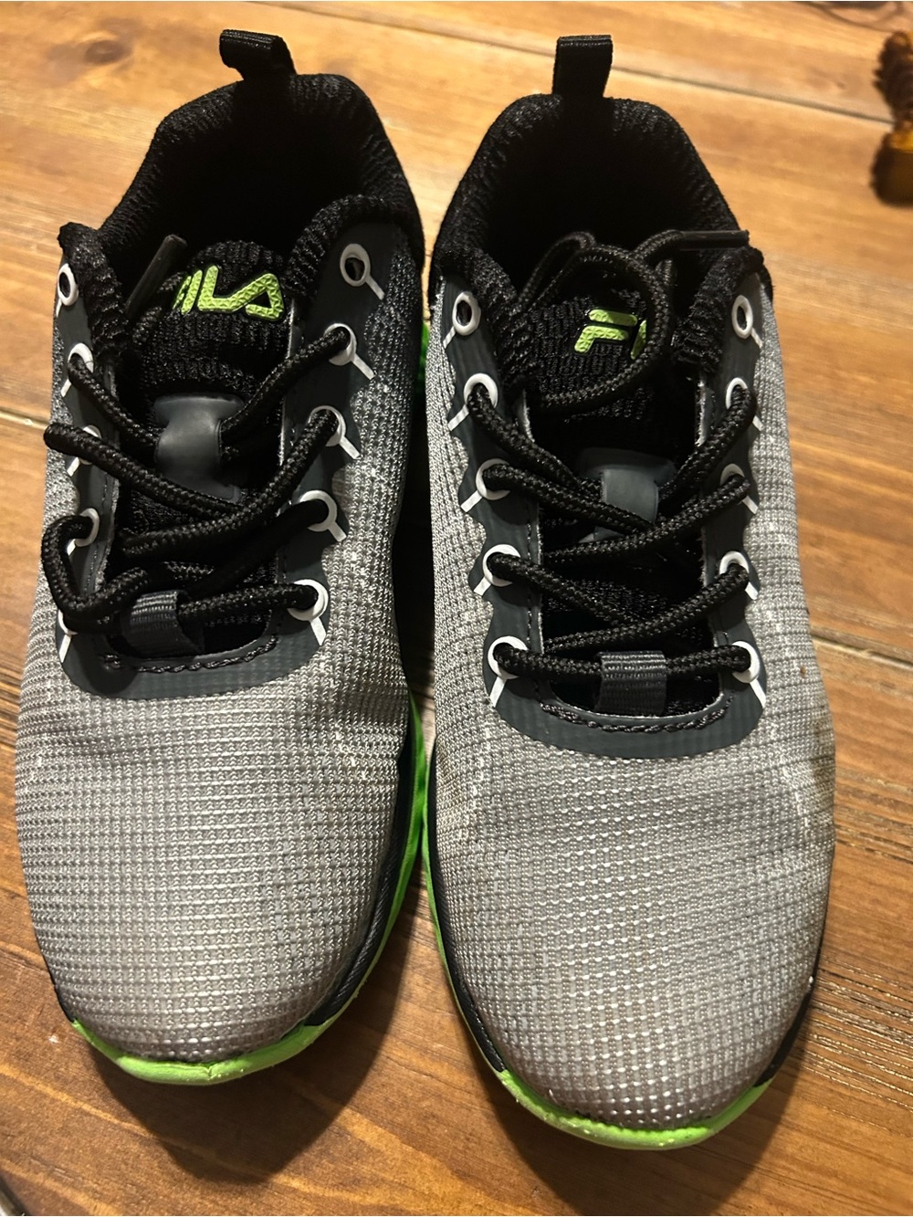 FILA Boys 11.5 Gray & Green Athletic Sneakers